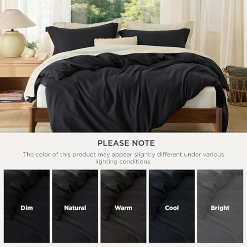 Bedsure Duvet Cover King Size, Soft Double Brushed Bedding Set, 3Pcs, Black - Image 5