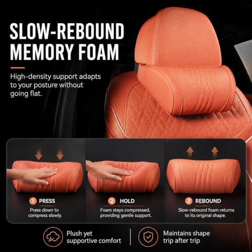 Universal Memory Foam Car Headrest Neck Pillow, Ergonomic Cushion，01：4pc - Image 3