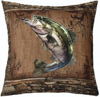 Feelyou Fish Bass Throw Pillow Covers Soft 18" x 18" - Image 2