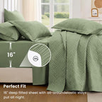 Love's cabin Quilts for Queen Bedspreads, 7 Pieces Bed in a Bag, Sage - Image 4