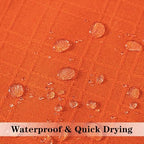 Kevin Textile Outdoor Waterproof 24”x24” Pillow Covers 2 Pack, Orange - Image 2