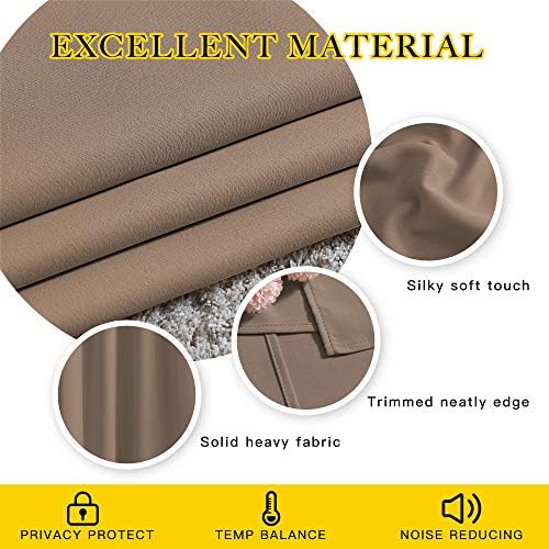 NICETOWN Cappuccino Blackout Bedroom Curtains 96 inches Long, Grommet Thermal Insulated Room Darkening Window Treatments Sound Reducing for Living Room, W46 x L96, 2 Panels - Image 4