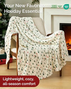 CGK Christmas Fleece Blanket Queen - Flannel Throw - Xmas Trees, 90x90 - Image 2