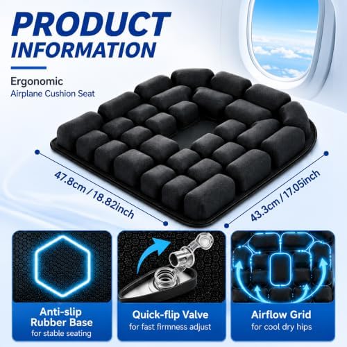 Travel Cushion Airplane Seat, Inflatable Airplane Seat Cushion - Image 6