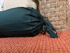 2 Pcs Cervical Neck Roll Pillow Cover with Drawstring Closures Round Neck Roll Pillow Case Cotton Bolster Pillowcases for Cylindrical Cushion (Bottle Green, 6X 24 inch (15x 60 cm)) - Image 3