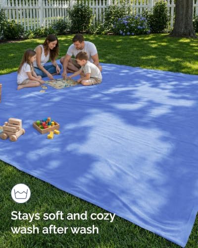 Fleece Blanket Giant 120" x 180" - Ultra-Soft Flannel Throw - Vista Blue - Image 6