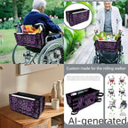 LedBack Purple Leopard Print Rollator Accessories Walker Seat and Backrest Rollbar Covers Walker Storage Bag Universal Accessories for Mobility Scooter - Image 5
