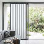 Window Privacy Film Frosted, Navy Blue Striped Non-Adhesive Static Cling Window Tint, Modern Vertical Stripes Minimalist Insulated Windows Frosted Films for Living Room, 35.4 x 78.7 Inches - Image 2