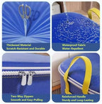 Large Moving Bags, 180/240/260/350L Clothes Storage Bins with Zippers Handles with lids, Heavy Duty for Storage Bags for Clothing, Comforters, Bedding(Blue:350L-60x80x73cm) - Image 5