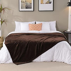 SOCHOW Flannel Fleece Blanket Queen Size, All Season Lightweight Super Soft Cozy Blanket for Bed or Couch, Brown 90inch X90'' - Image 6