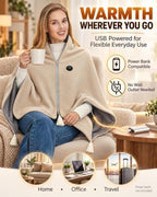 Heated Shawl Wraps for Women Portable USB wearable Heated Blanket - Image 4