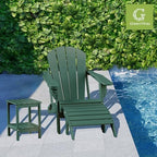 GREENVINES Adirondack Ottoman, HDPE Plastic, Forest - Image 2
