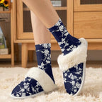 Fuzzy Slippers for Women Washable Cotton Slippers with Crew Socks - Image 2