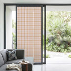 Window Privacy Film Frosted, Cream Buffalo Plaid Non-Adhesive Static Cling Window Tint, Modern Farmhouse Peach Pink Checkered Insulated Windows Frosted Films for Living Room, 35.4 x 78.7 Inches - Image 2