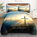 WeCozy King Comforter Set with Sheets, 7 Pieces Cross Bible Bedding - Image 2