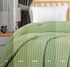 Utopia Bedding 100% Cotton Waffle Blanket Queen Size Sage Green, 90x90 Inch - Image 5