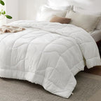 Bedsure Comforter King Size - King Comforter for All Season, Ultra-Soft Quilted Down Alternative & Prewashed Duvet Insert, Blanket for Bed with 4 Tabs, Machine Washabl, White, 90x102 in by BEDSURE