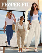 Ficerd 3 Pack Women's Joggers Loose Yoga Pants with Pockets - Image 2