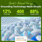 Terra Grounding Sheets Full Size, 88% Cotton + 12% Silver, Grey - Image 4