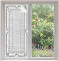 Window Privacy Film Frosted, Gray Botanical Non-Adhesive Static Cling Window Tint, Vintage Florals Geometric Minimalist Insulated Windows Frosted Films for Living Room, 35.4 x 78.7 Inches by Unknown