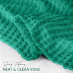 Utopia Bedding 100% Cotton Waffle Blanket Queen Emerald Green, 90x90 Inch - Image 3