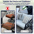 FLYMEI Patio Cushion Covers 20x20x2, Grey, 4Packs - Image 5