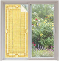 Window Privacy Film Frosted, Lemon Yellow Botanical Non-Adhesive Static Cling Window Tint, Vintage Florals Geometric Minimalist Insulated Windows Frosted Films for Living Room, 35.4 x 78.7 Inches by Unknown