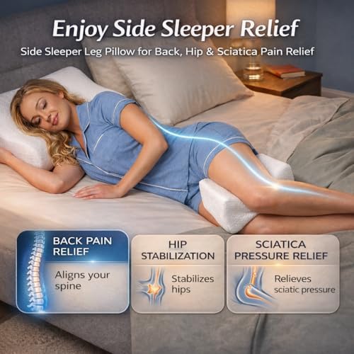 Contour Original Hourglass Leg & Knee Pillow - 18” Removable Strap - Memory Foam Support Pillow for Side Sleepers - for Back, Hips & Legs Support - Orthopedic Design - Image 2