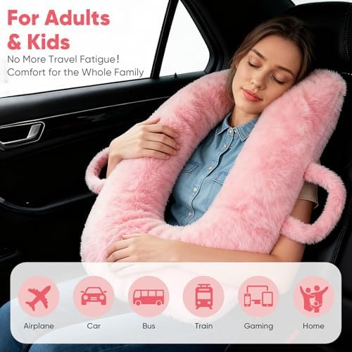 Plzpik Car Pillow for Kids, Removable, Washable Pillowcases and Pillow Inserts(The only Upgrade on the Market),Travel Pillow for Car Sleeping(Pink) - Image 5