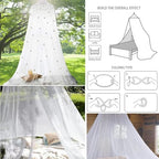 Princess Decor Canopy for Kids Bed, Soft and Durable Bed Canopy for Girls Room Tent Canopy Dreamy Mosquito Net Bedding, Children Reading Nook Canopies Indoor (White net) - Image 4