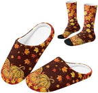 Jeiento Fuzzy Slippers and Sock Set Women's Warm Cozy Memory Foam House Shoes Soft Slip-on Slides by Jeiento