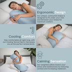 SleepCloud Weighted Body Pillow 8lbs, Cooling Tencel Cover, 48” x 14” XL - Image 4