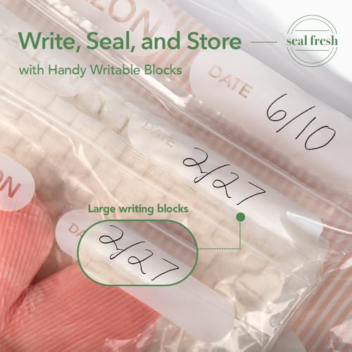 Seal Fresh 5 Gallon Large Plastic Storage Bags - 18 x 24 Inch (60 Count) - Reusable Write-On XXL Extra Large Big Oversized Clear Jumbo Zip Top Bags with Sealable Zipper for Clothes, Travel, Moving - Image 3