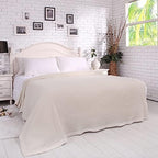 100% Pure Merino Wool Blanket,450GSM Blanket Camping and Outdoor,Soft Wool Throw Blankets Twin Size,Twin Blankets for The Bed,Outdoor Blanket (Ivory,90x66In) - Image 2