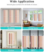 Window Privacy Film Frosted, Colorful Boho Non-Adhesive Static Cling Window Tint, Middle Century Geometric Abstract Art Insulated Windows Frosted Films for Living Room, 35.4 x 78.7 Inches - Image 7