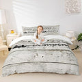 Happy Camping Duvet Cover Farm Farmhouse Bedding Set Wood Rustic Comforter Cover for Boys Girls Kids Room Decor Camper Theme Lightweight Bedspread Cover Twin Size with 1 Pillow Case(No Comforter) by Homewish