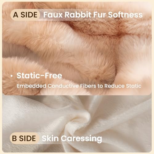 ZonLi Fluffy Body Pillow for Adults, Fuzzy Faux Fur Long Pillow with Shredded Memory Foam, Adjustable Support for Side Sleepers, Gifts, 20 x 54 Inch, Light Tan - Image 3