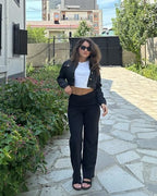 G4Free EverGoing Wide Leg Yoga Pants for Women Crossover Waist with Pockets - Image 2