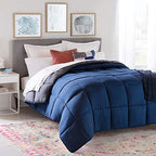 Linenspa All-Season Down Alternative Comforter, Navy/Graphite, Queen by Linenspa