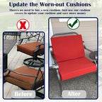 FLYMEI Patio Cushion Covers 20x20x2, Red, 4Packs - Image 5