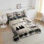 Erosebridal RV Camper Queen Comforter Set,Rustic Camping Bedding Sets for Travel Trailer,Cabin Style Quilt Bed Set for Kids Adults,Buffalo Plaid Farmhouse Bedroom Decor,2 Pillowcases All Season - Image 4