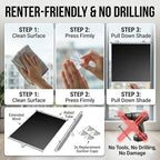 Blackout Roller Window Shades, Cordless Blinds No Tools No Drill Pull Down Window Shades W 12 16 18 24 28 31in, Thermal Insulated Fabric UV for Home, Office, Bedroom(Polka Dots,20" W x 54" H) - Image 5