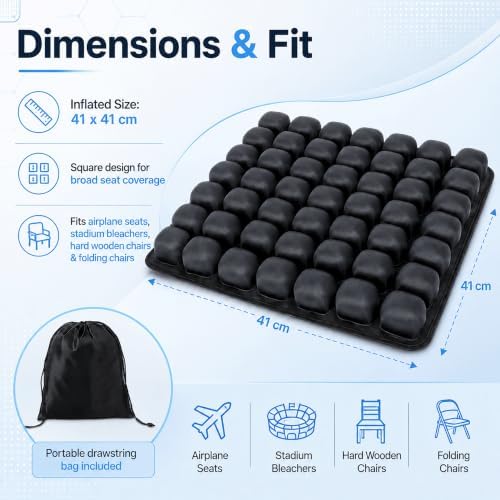 No Pump Needed Inflatable Seat Cushion, 49 Air Cell - Image 2