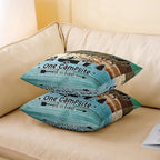Feelyou Kids Camper Throw Pillow Covers 16"x16" Set of 4 Happy Camping Cushion Case Gifts for RV Owners Vintage Wooden Planks Decorative Pillow Case Rustic Farmhouse Style Outdoor Pillows Covers - Image 4
