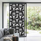 Window Privacy Film Frosted, Horror Skulls Non-Adhesive Static Cling Window Tint, Southwestern Horns Boho Tribal Hats Boots Insulated Windows Frosted Films for Living Room, 35.4 x 78.7 Inches - Image 2