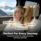 Aviation-Grade Pu Leather Car Headrest, 100% Memory Foam Neck Pillow for Driving Seat Car Headrest Pillow/Gaming Chair Pillow Ergonomic Design Neck Support Pillow Universal Type (White) - Image 2