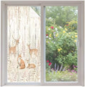 Window Privacy Film Frosted, Thanksgiving Non-Adhesive Static Cling Window Tint, Fall Deer Fox Animals Orange Leaves Vines Insulated Windows Frosted Films for Living Room, 35.4 x 78.7 Inches by Unknown