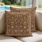24x24 Pillow Covers Set of 2, Vintage Brown Floral Boho Square Throw Pillow Covers for Couch/Sofa/Living Room, Retro Ethnic Tribe Abstract Art Decorative Soft Pillowcases for Couch Throw Pillows - Image 3