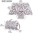 MNSRUU Picnic Blanket Waterproof Foldable, Pink Leopard Butterfly Large Outdoor Picnic Beach Camping Blanket Travel Mat, Shoulder Strap Tote, Rectangle 57x59in - Image 3