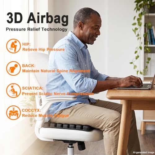 Inflatable Airplane Seat Cushion for Pain Relief with Airbags - Image 3